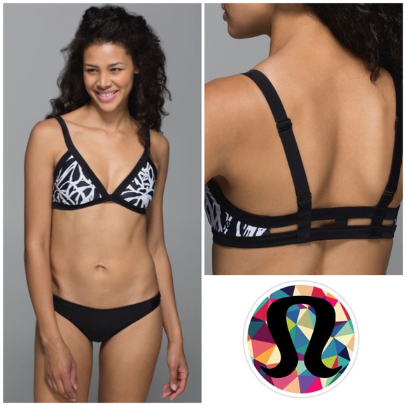 Lululemon Surf To Sand Booster Top in White Black